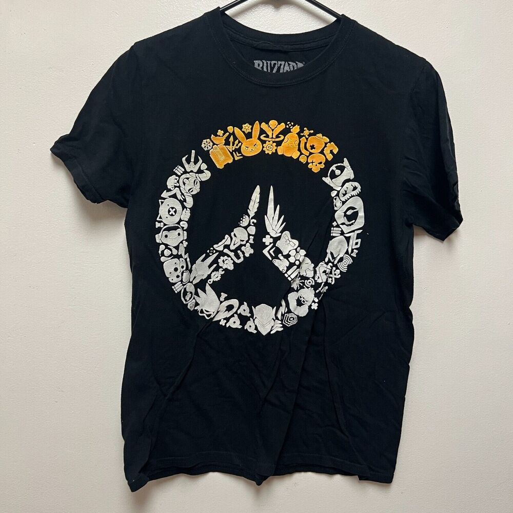 Overwatch T Shirt Mens Small Blizzard Character Logo Black Think Geek